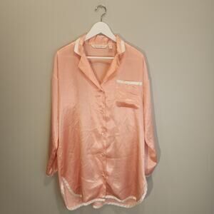 Victoria's Secret Night Shirt Vintage Retro Rare Peach Bedroom Glam - Size S
